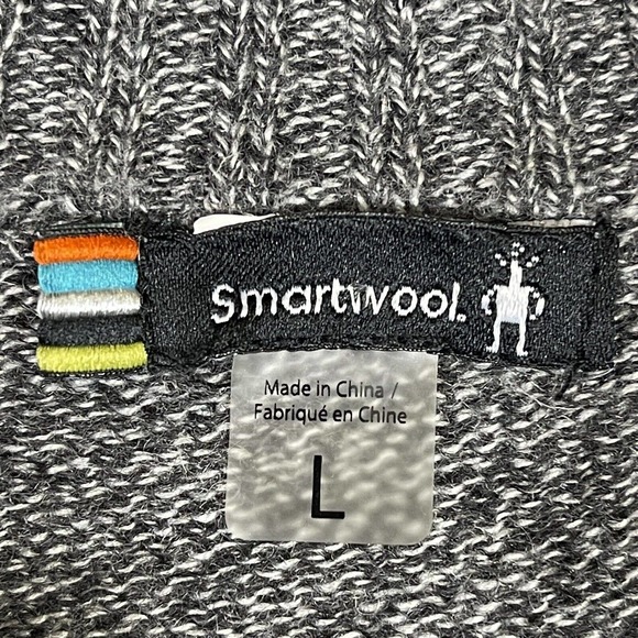 Smartwool Mens L Half Zip Sweater Gray Merino Wool Blend Mock Neck - Picture 6 of 10